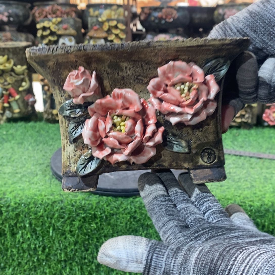 红陶青藤花器多肉花盆