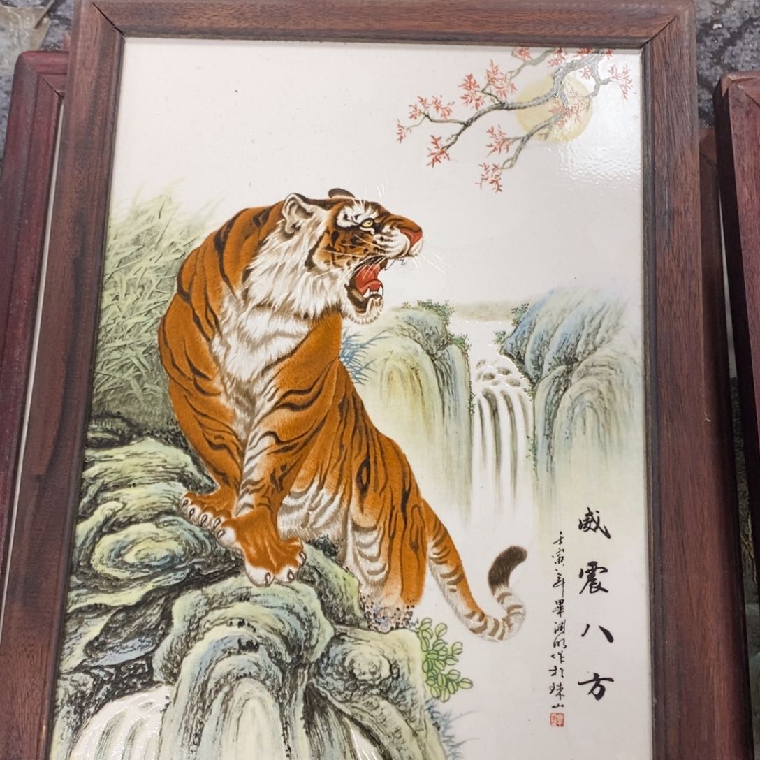 瓷片37*28 景德镇瓷板画柴窑烧制