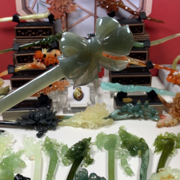 蛇纹石玉未镶嵌发簪