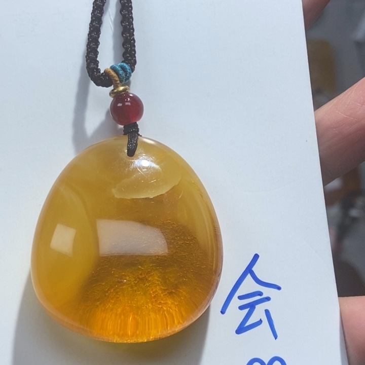 定制琥珀未镶嵌琥珀蜜蜡吊坠项链