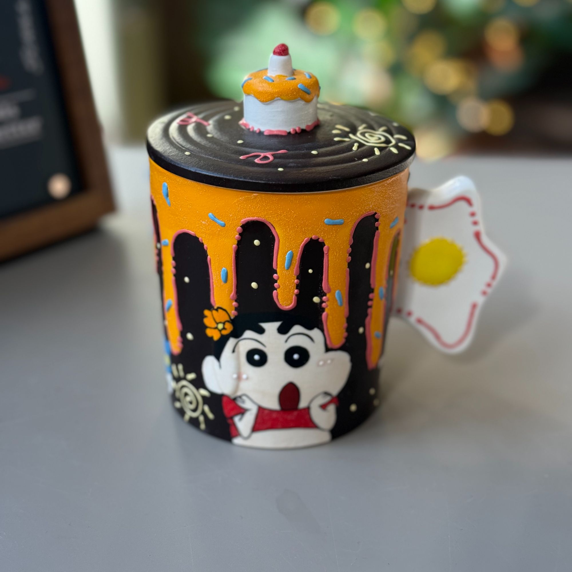 编号267荷包蛋小新带盖蛋糕杯