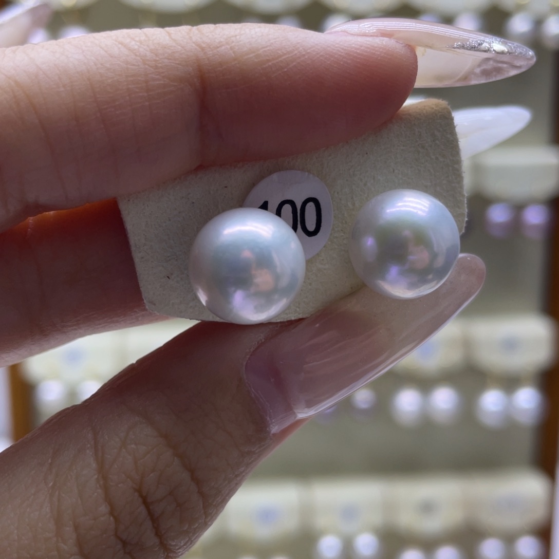 淡水珍珠耳饰18K金镶嵌