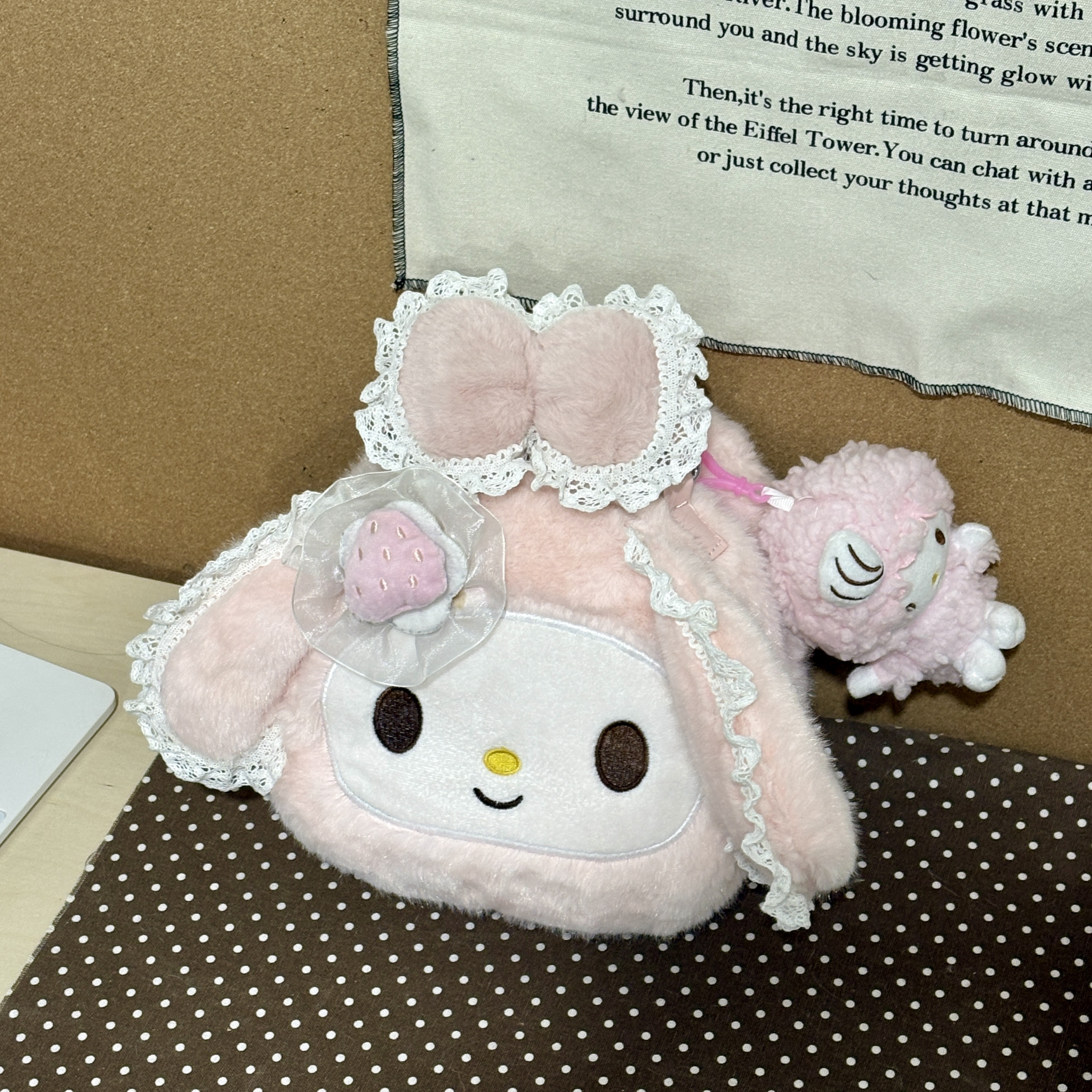 JuanJuan自制【公主美乐蒂】小众原创冬日限定!可爱毛绒双肩包~e521