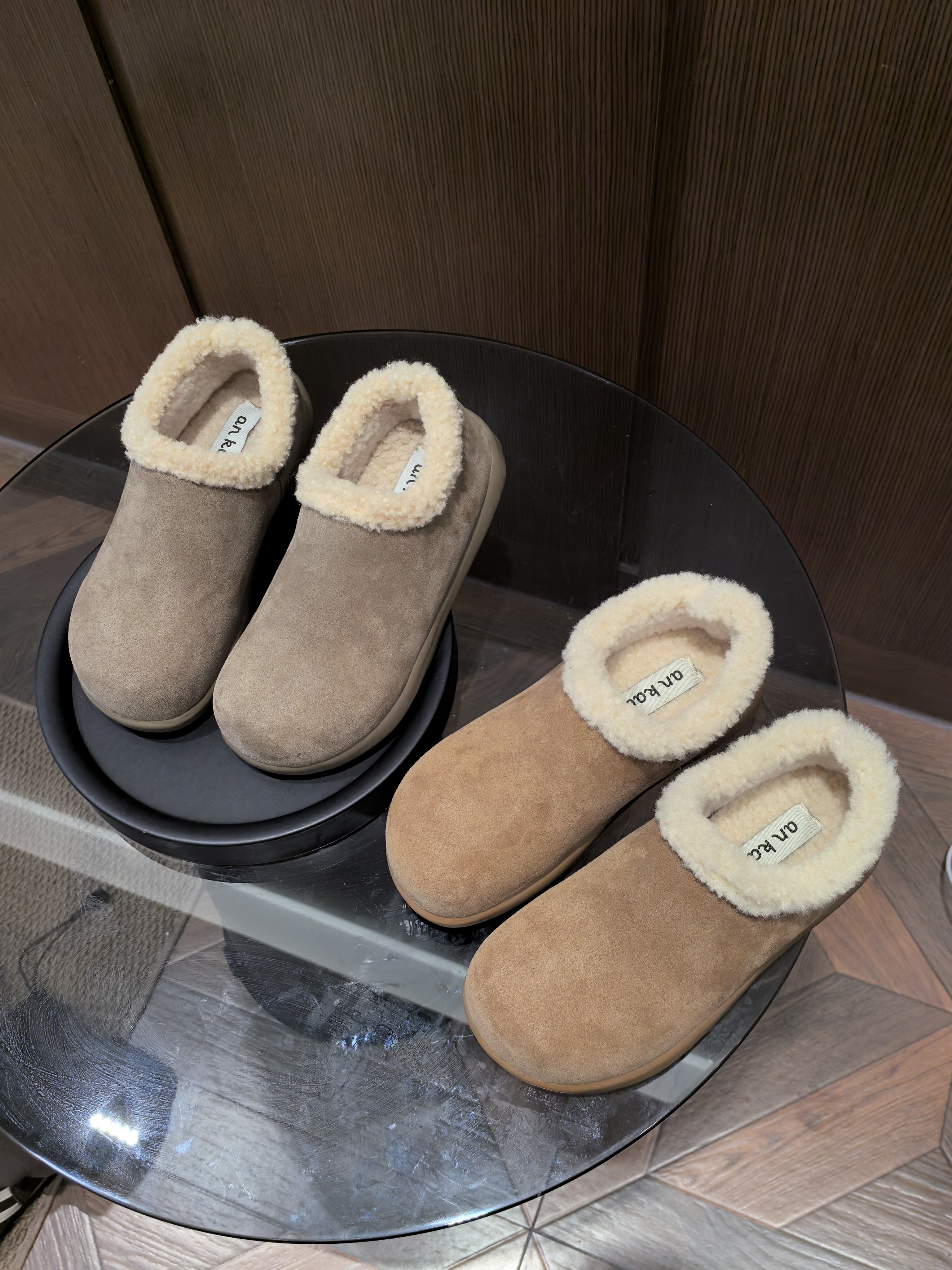 冬季小土豆勃肯鞋真皮复古舒适保暖加绒加厚棉鞋短筒雪地靴