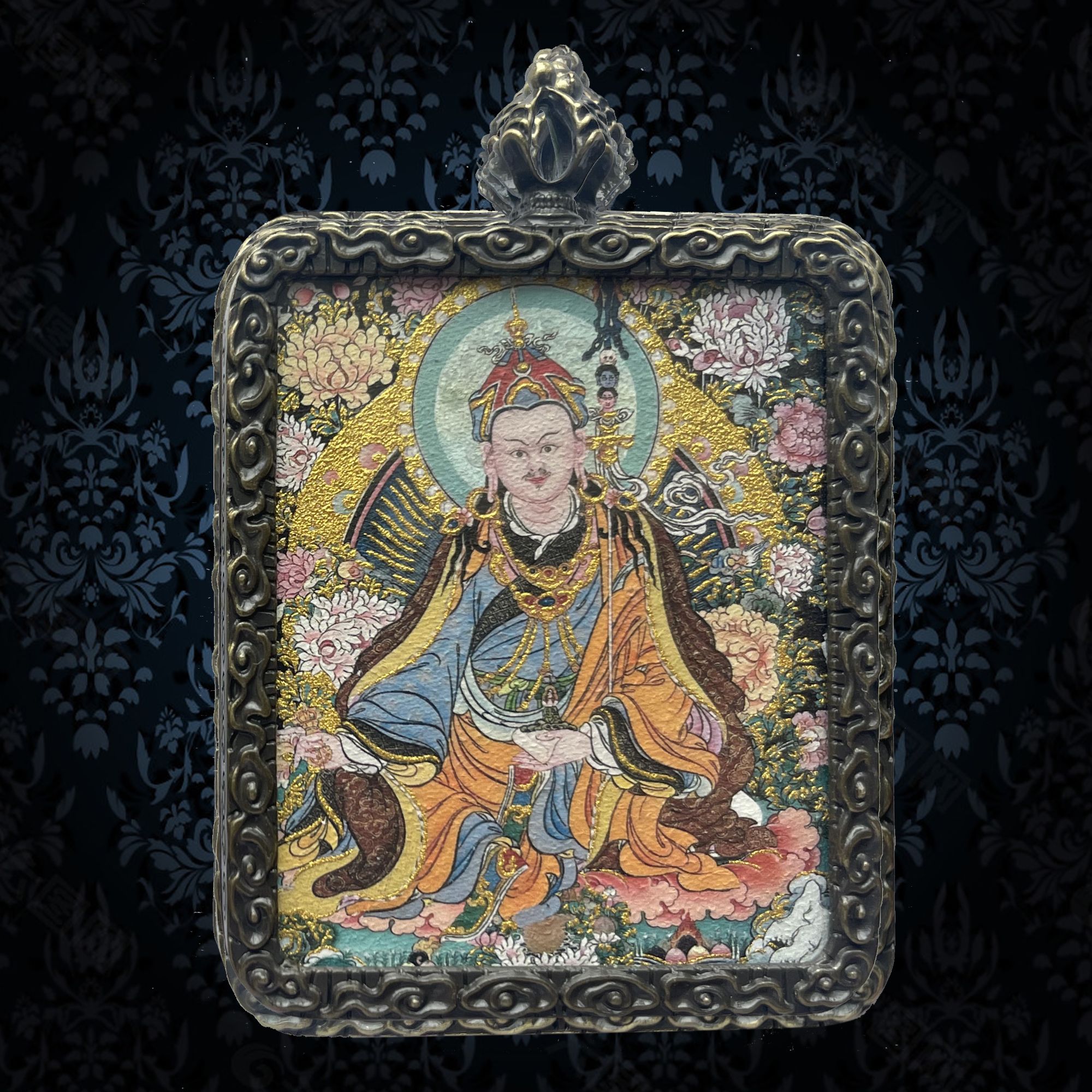 23-A莲花生大士 【伏魔/力量/救渡/慈悲/觉悟/智慧】招财吊坠 唐卡