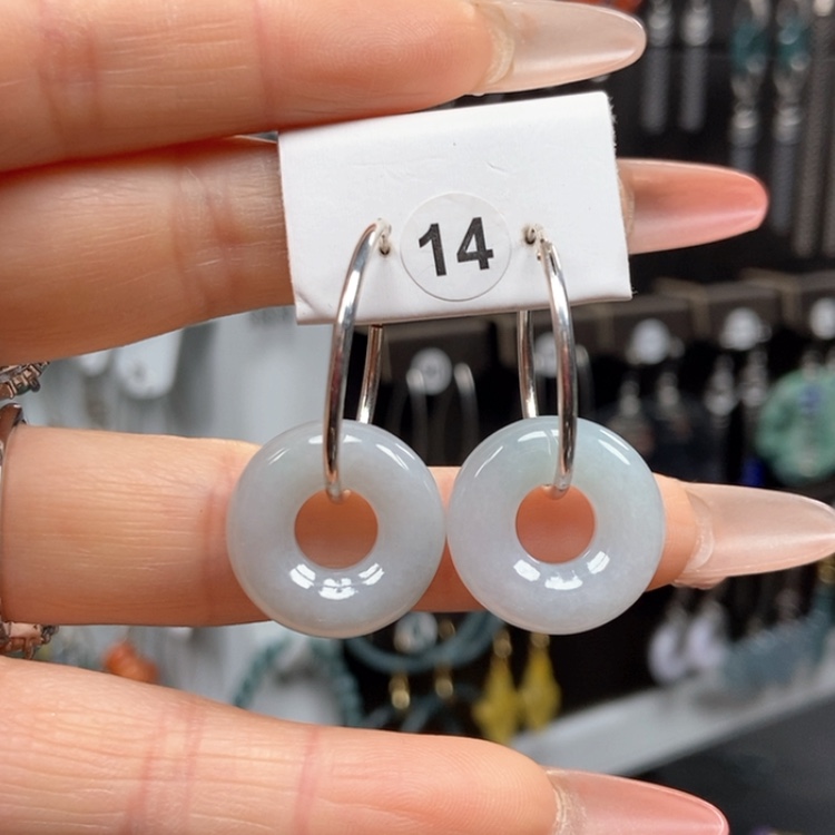 【闪购商品】翡翠耳饰银S925镶嵌耳饰