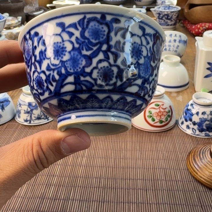 瓷片青花瓷器杯子茶具