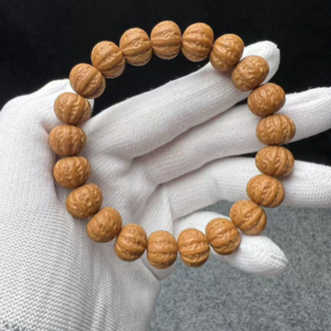 【黑桃臻品】精品猴头核桃手串京八棱雕刻佛珠文玩