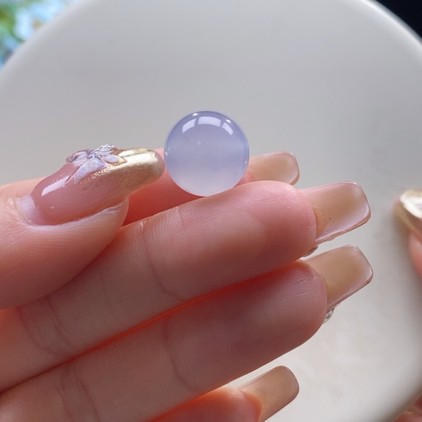 【闪购商品】翡翠颈饰未镶嵌翡翠冰胶天空蓝珠卡12.7mm