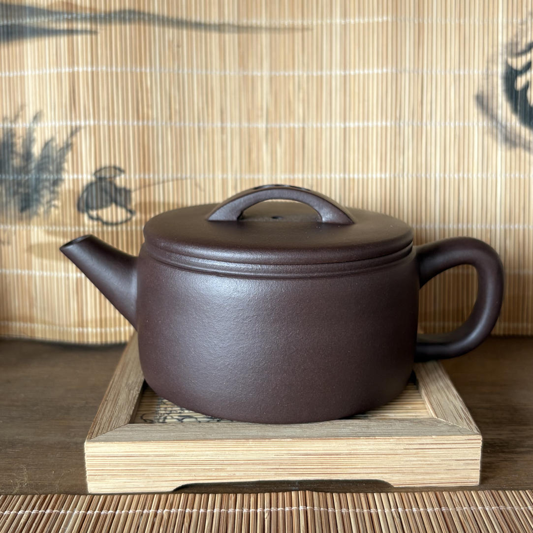 微瑕汉瓦壶平底紫砂190cc原矿紫泥半手工制作泡茶壶茶具家用