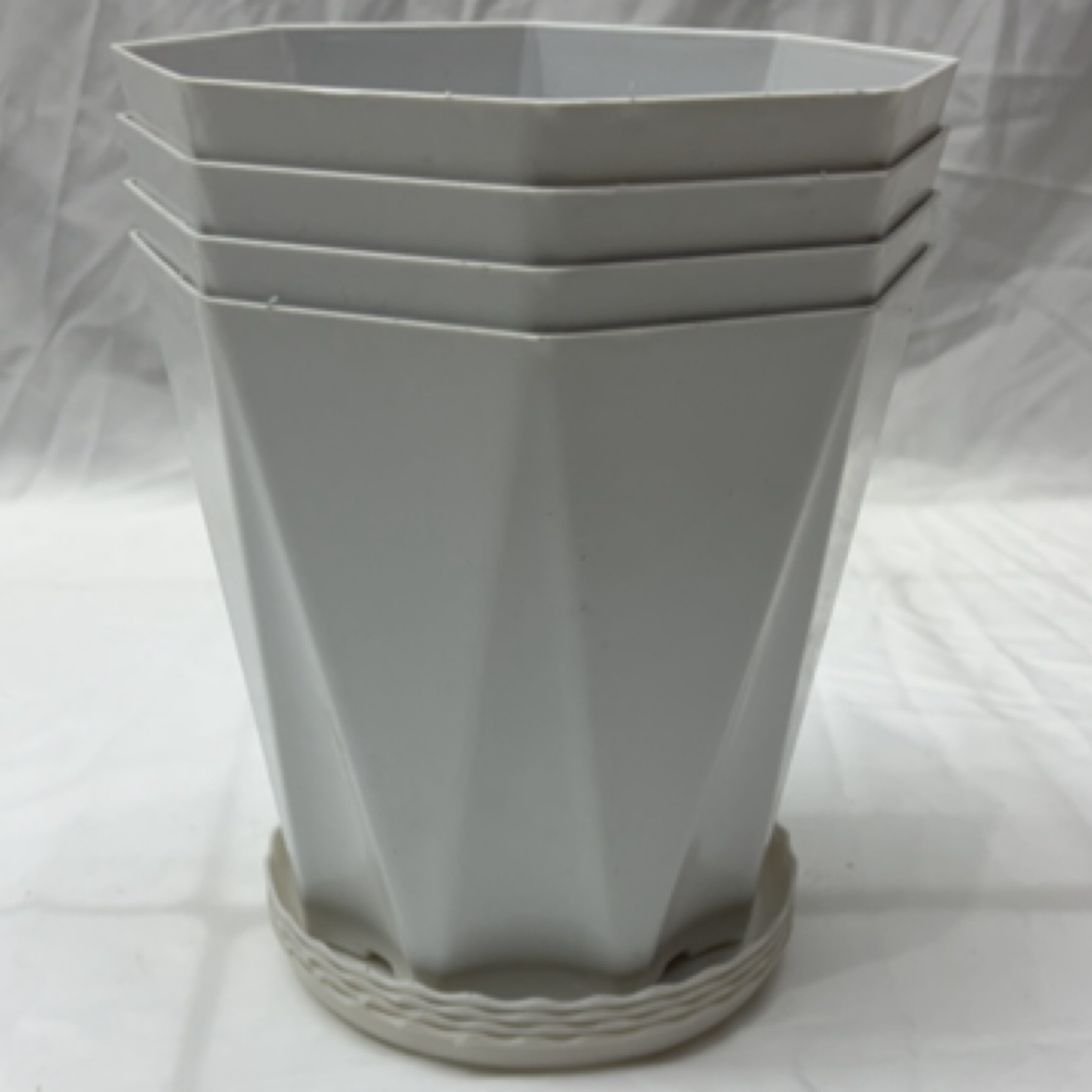 4个 北欧风八角菱形花盆 （对角口径16.5 高16.5左右）