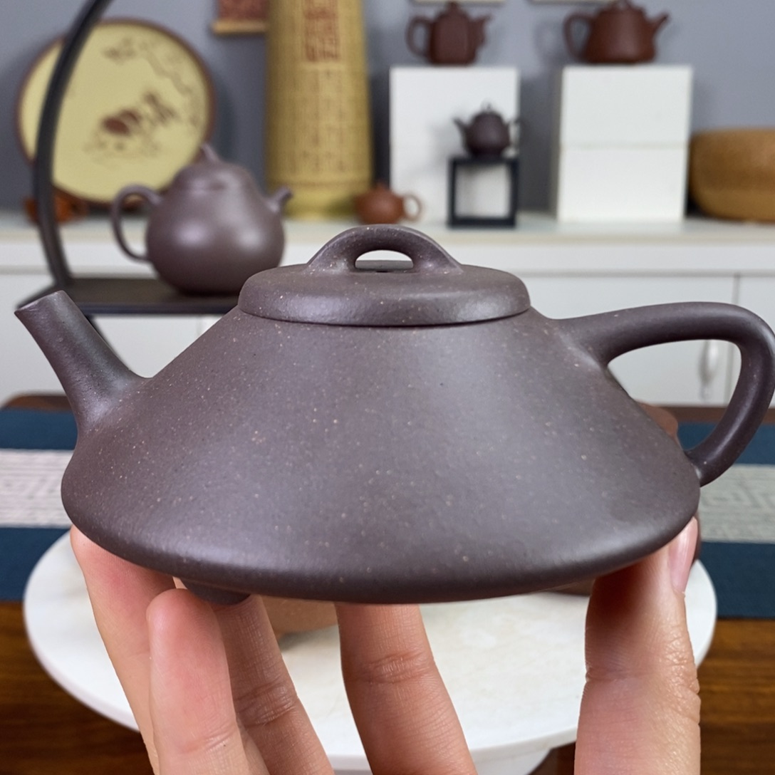 紫砂茶壶微瑕天青合瓢160cc壶底一点