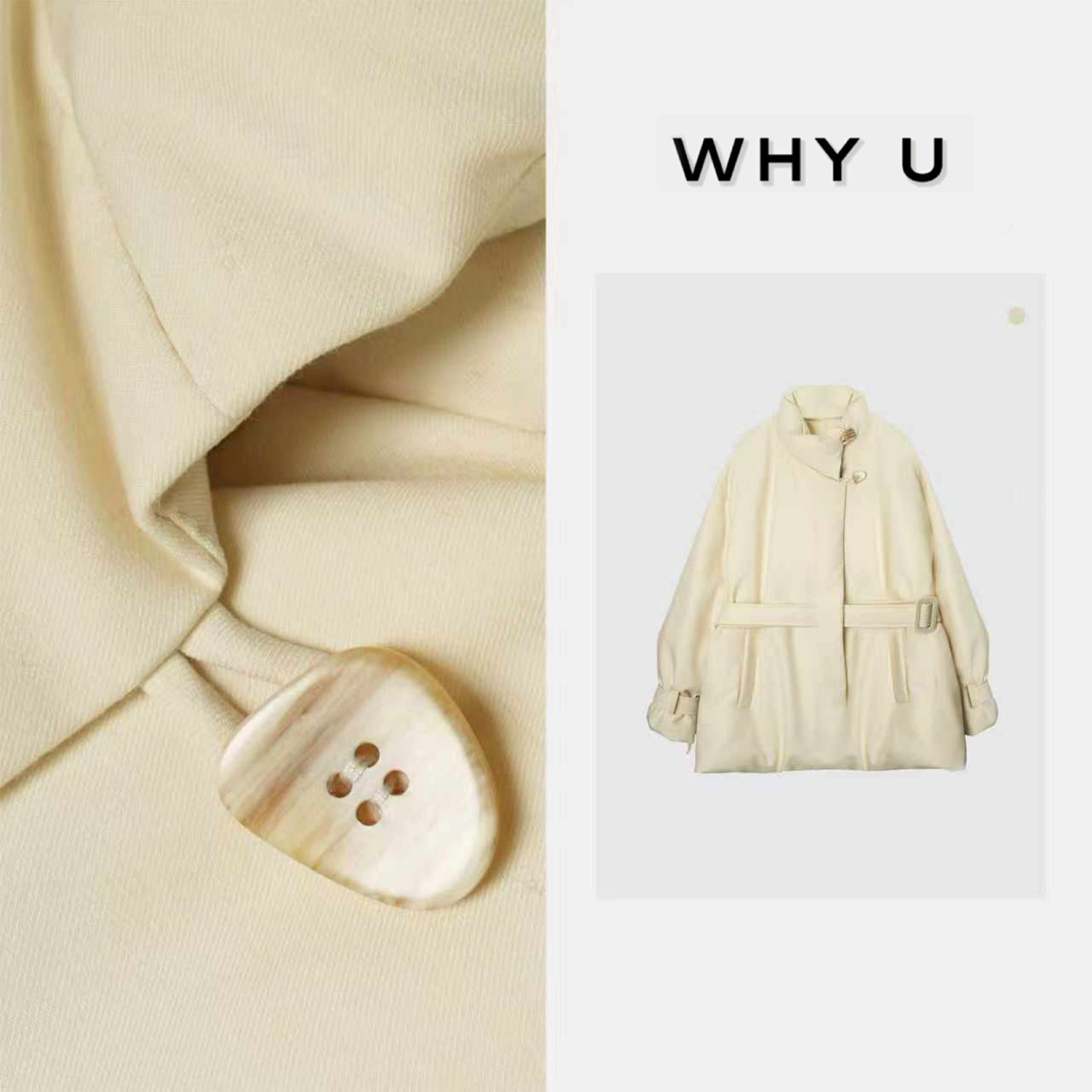 WHY U-25AW冬款羊毛立领百搭保暖羽绒服【25AWG103015】