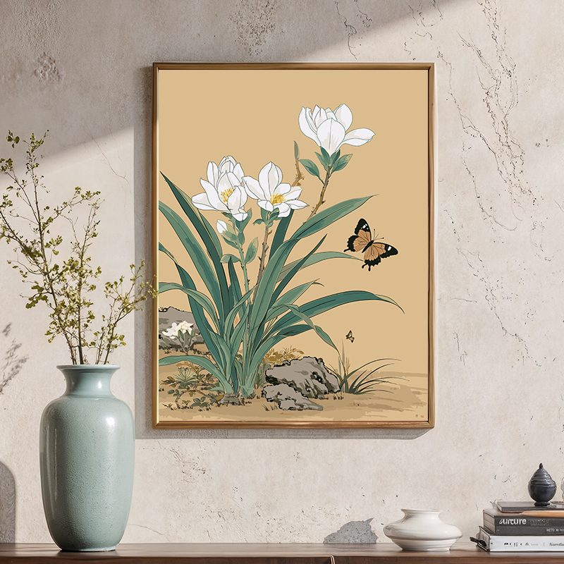 【Trace·寻迹】数字油画填色装饰画实木手工diy生日礼物 《玉蝶迎春》