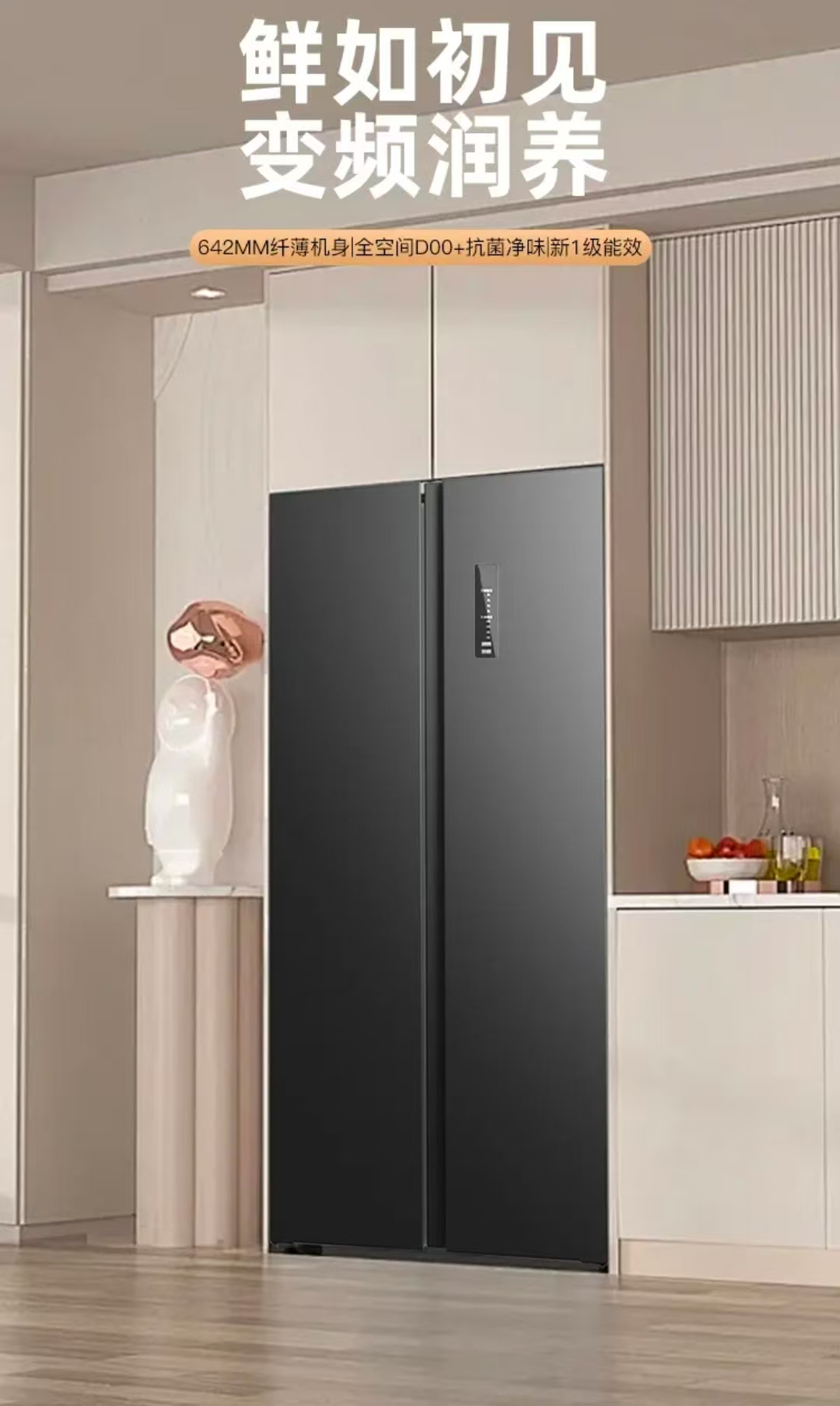 特价对开门家用一级能效大容量风冷无霜净味除菌双变频冰箱 配