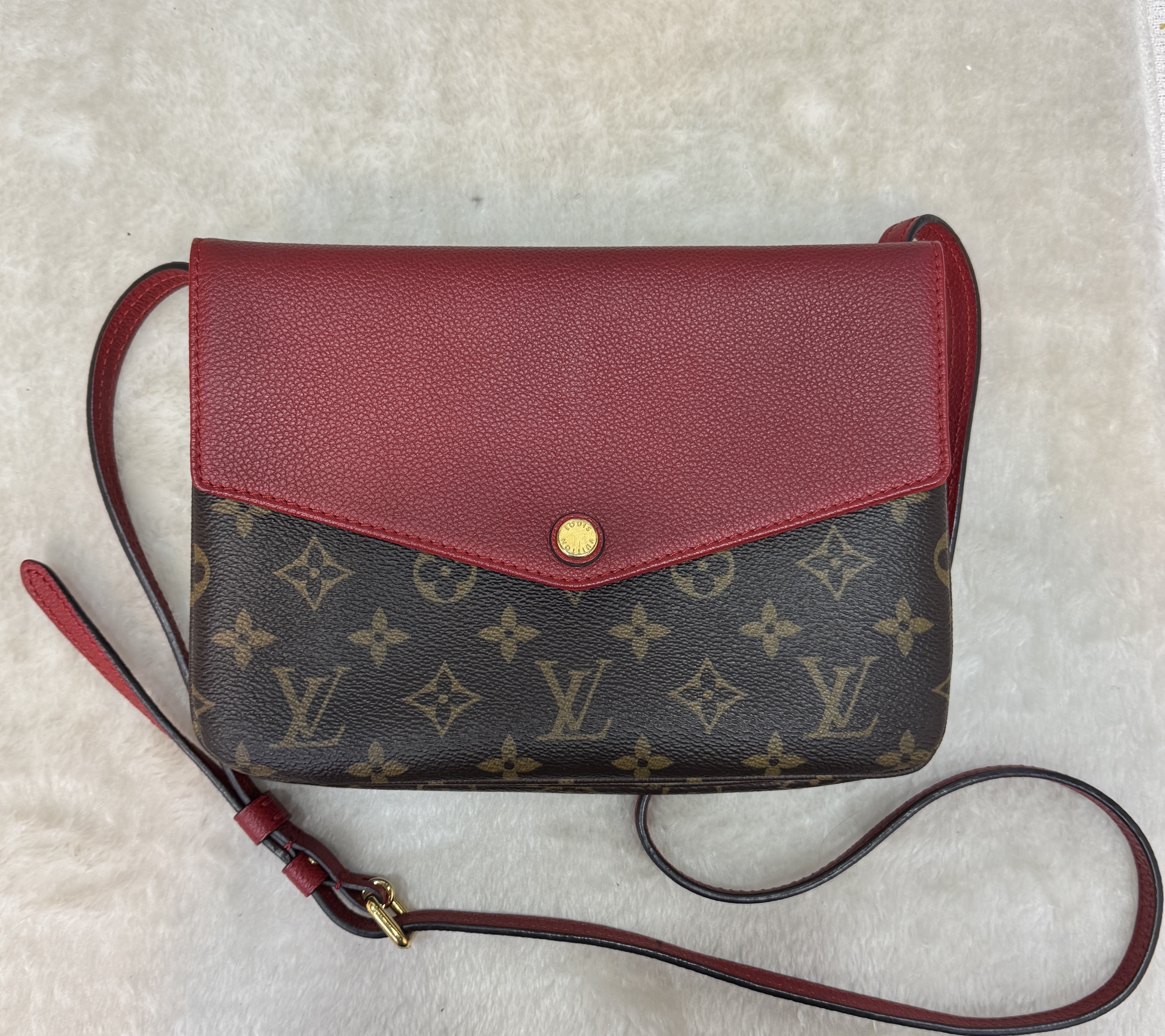 99新 LouisVuitton/路易威登 LV 老花拼色斜跨单肩包