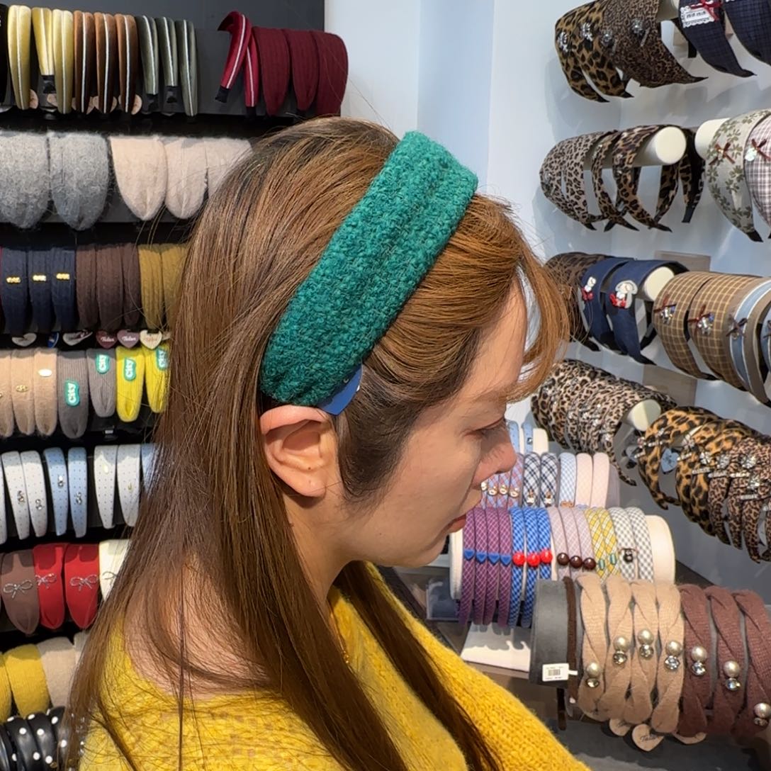 布艺铁合金绿色发箍