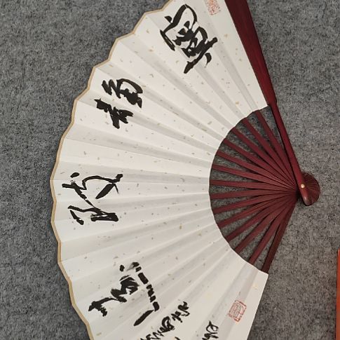 书法放漏十寸折扇精品一副