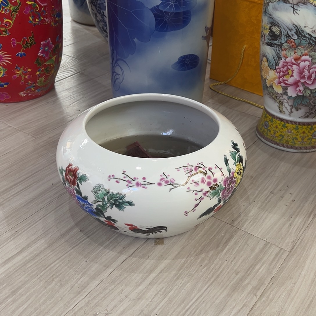 摆件陶17cm鱼缸陶瓷