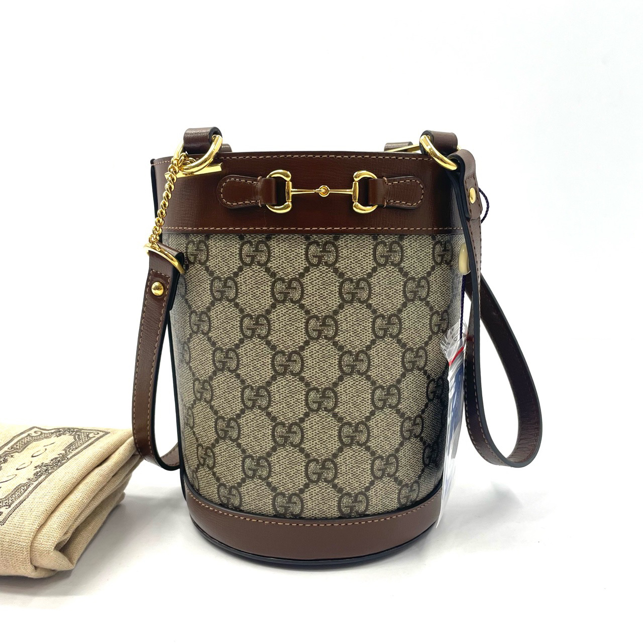 99新 GUCCI/古驰  Horsebit 1955 水桶包手提单肩包
