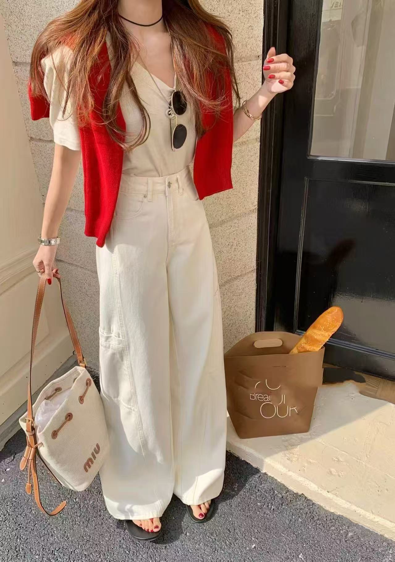 【柒妍】专柜高货孤品401-500牛仔裤女裤百搭显瘦高腰直筒