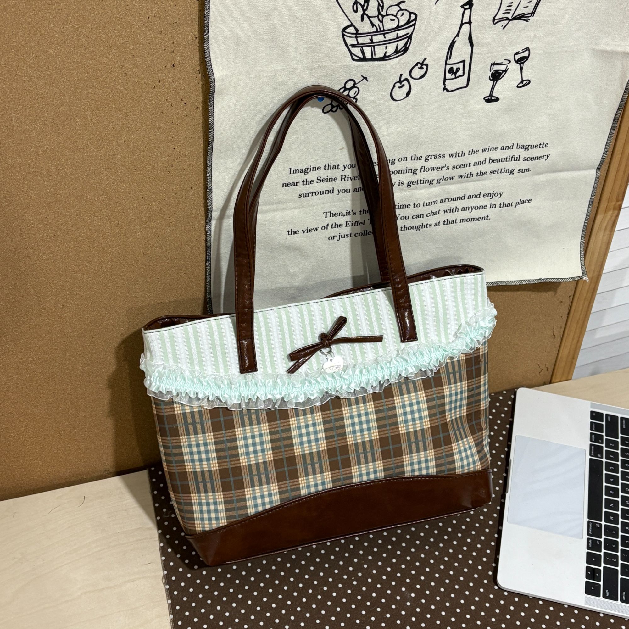 JuanJuan自制新款清新可爱高颜值手拎包法式简约s013