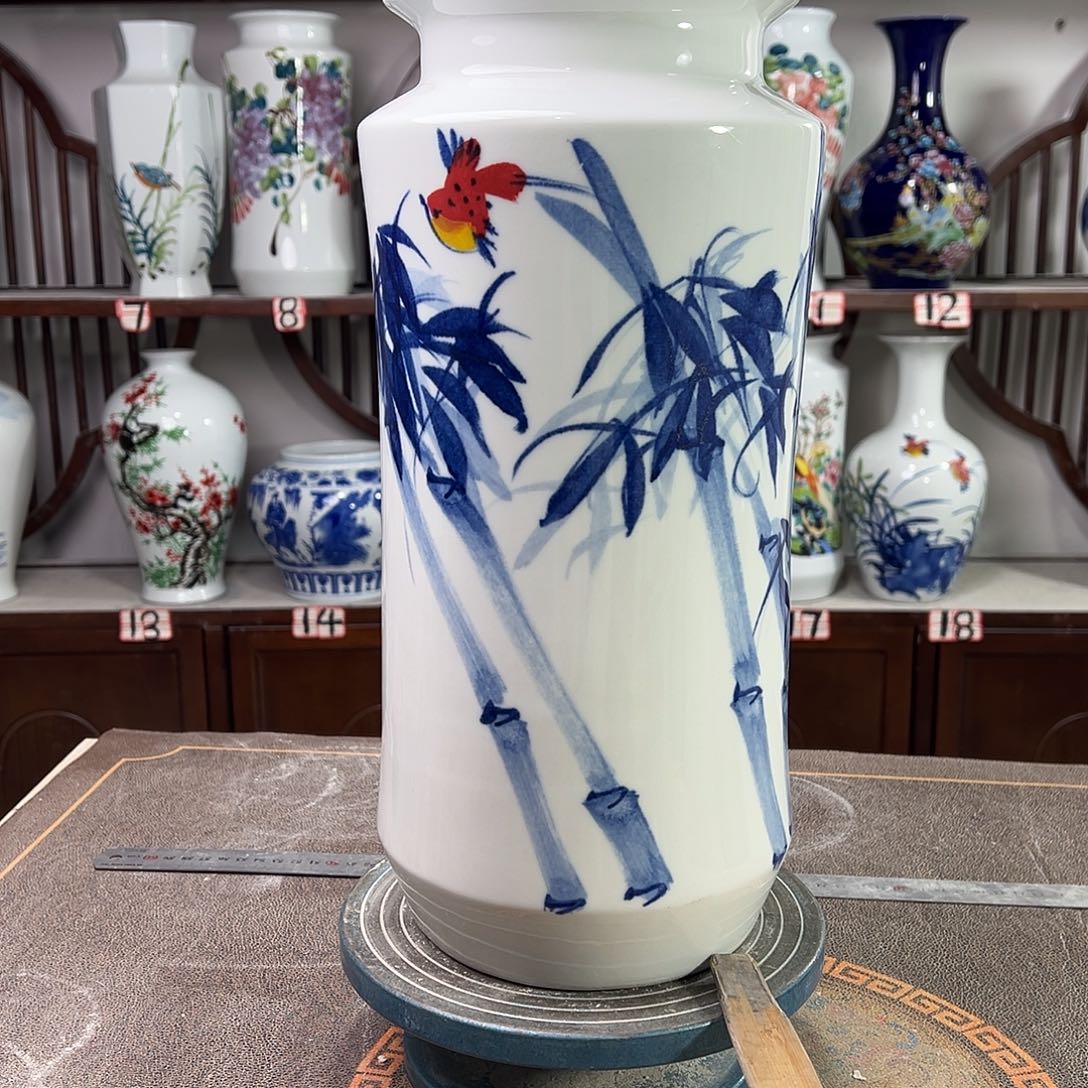 陶摆件景德镇陶瓷书竹