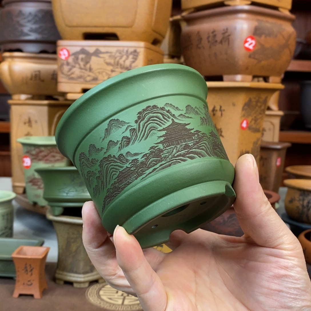 紫砂花盆盆景花盆小