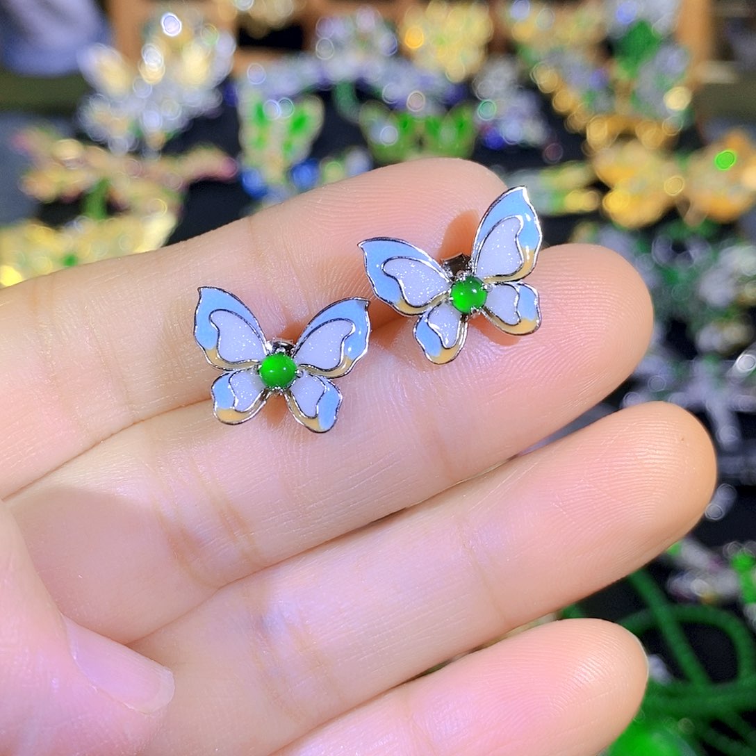 吊坠(不含链)银S925镶嵌翡翠