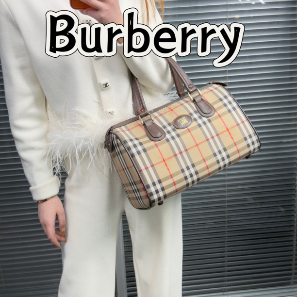 95新 BURBERRY/博柏利 全原诺瓦格纹波士顿枕头包手提包sk143