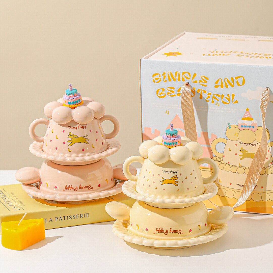 川岛屋可爱一人食餐具套装碗碟杯子礼盒儿童闺蜜生日礼物女生实用