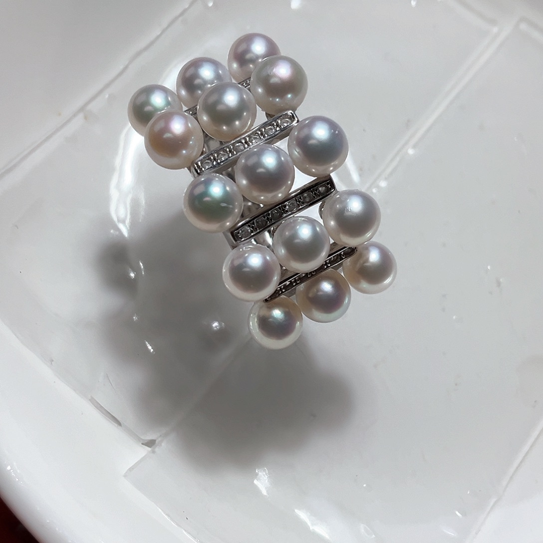 淡水珍珠戒指银S925镶嵌