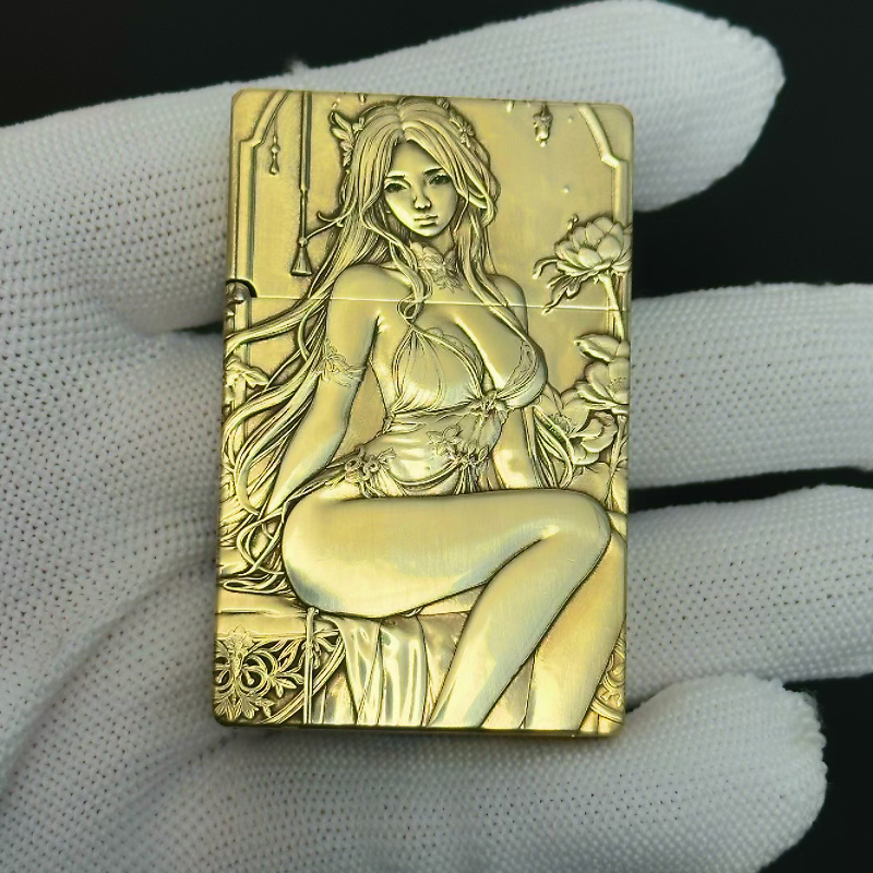 ZORRO ZL8精工浮雕城堡公主老式砂轮打火机创意双面打火机