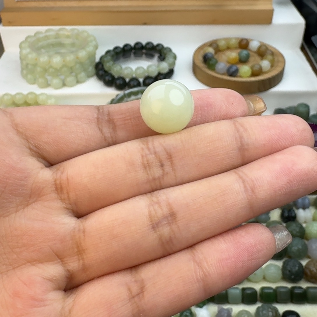 z***z和田玉未镶嵌珠宝半成品和田玉白玉单珠16