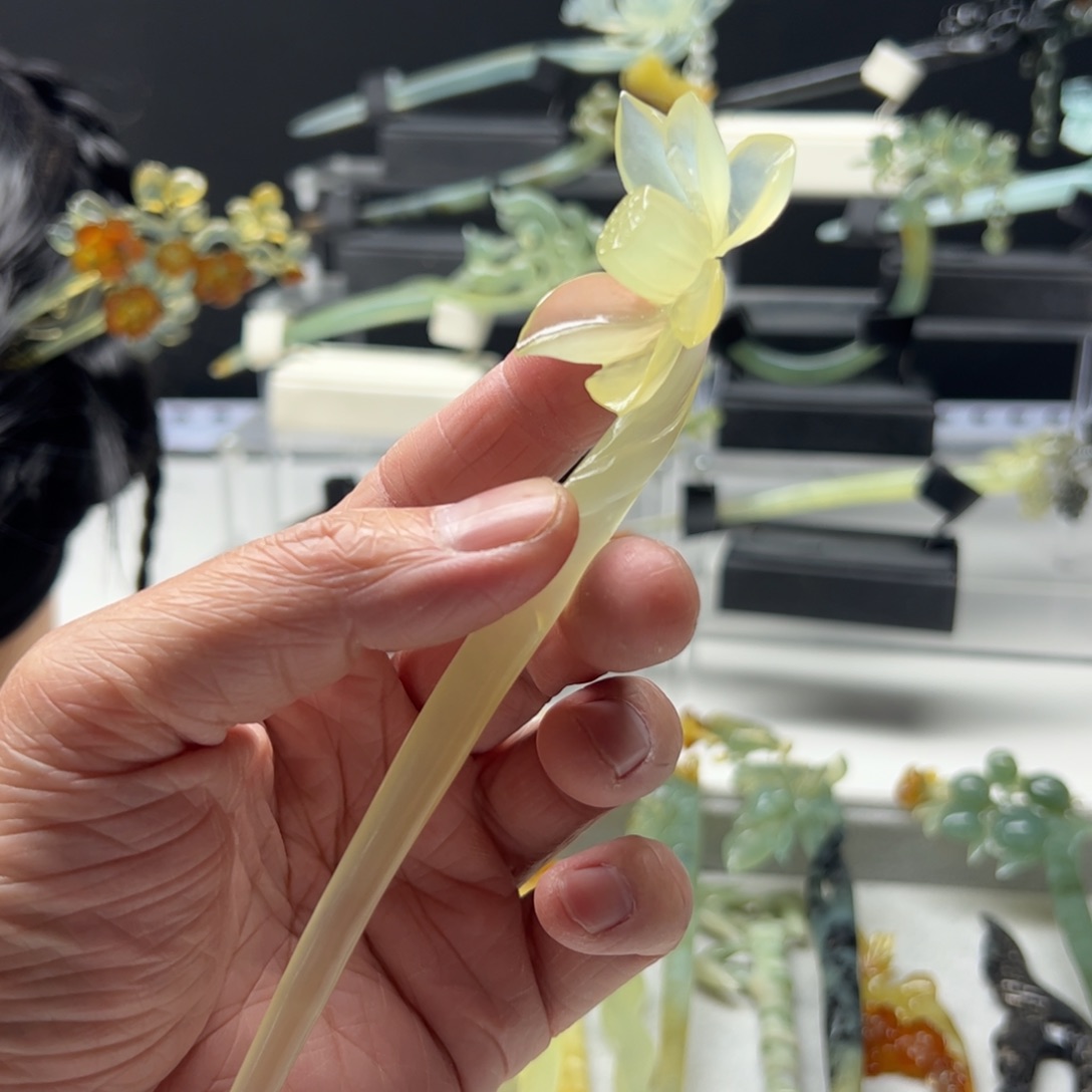 岫玉福利发簪未镶嵌