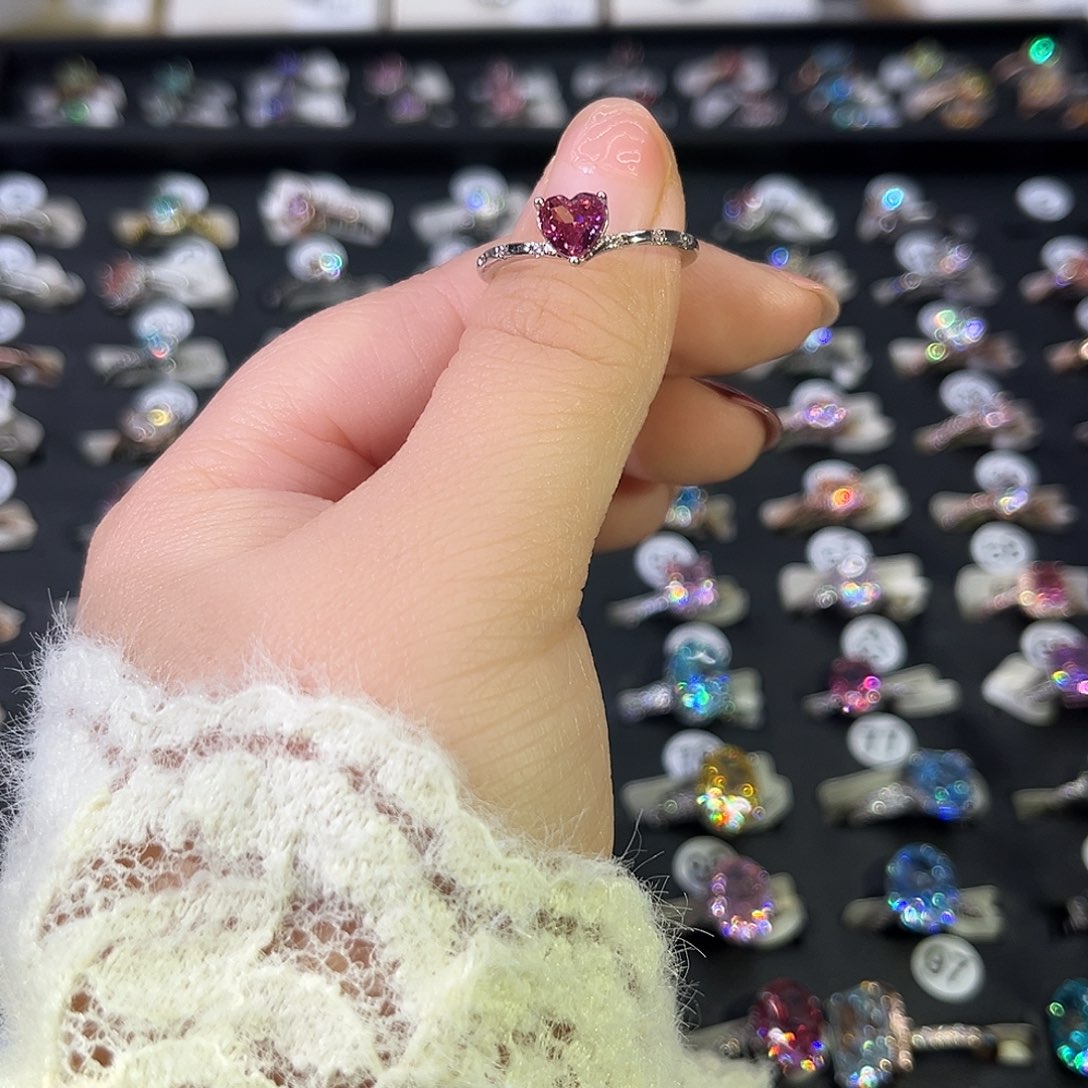 莫桑石非金属SH K白爱心西柚粉-10.5