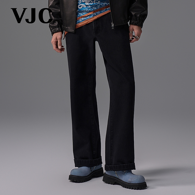 VJC/威杰思2025秋季新款男装复古摩登水洗牛仔裤通勤DBECO3785