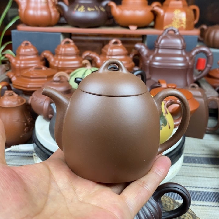 茶壶紫砂秦权200CC原矿文革老紫泥一厂老壶特价