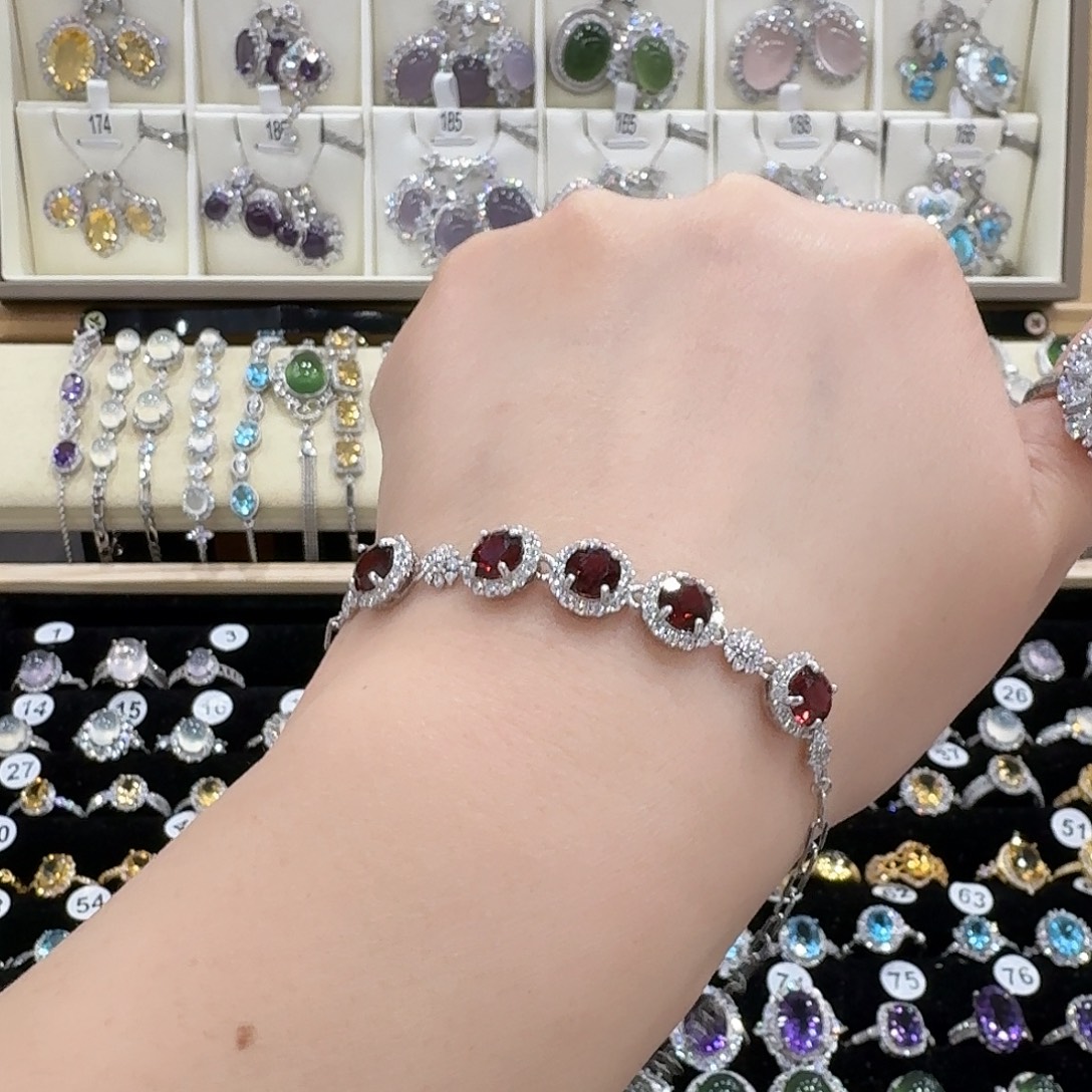 s***t蛇纹石玉银S925镶嵌手链