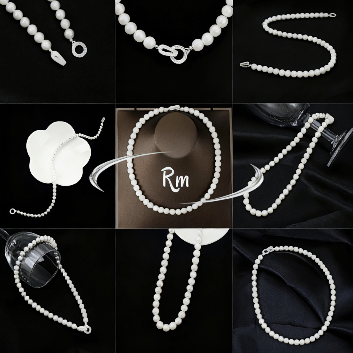 非金属仿珍珠项链 轻奢白色项链仿珍珠项链长款设计感施家毛衣链