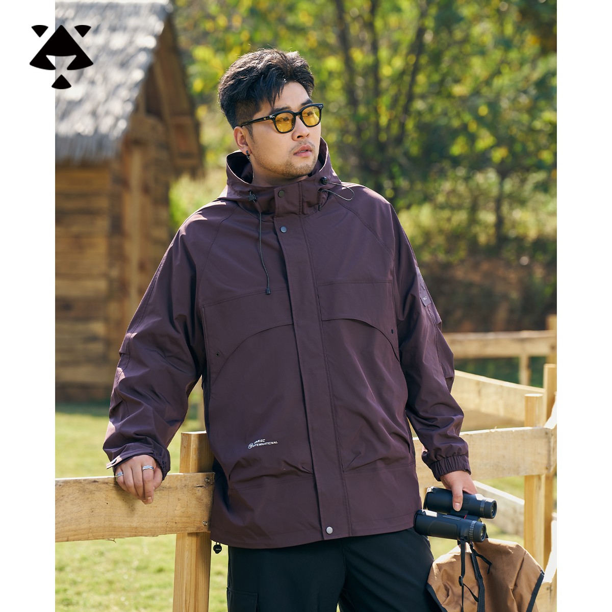 【双层夹克】森老板胖男生大码男装200-300斤春季男户外连帽外套男