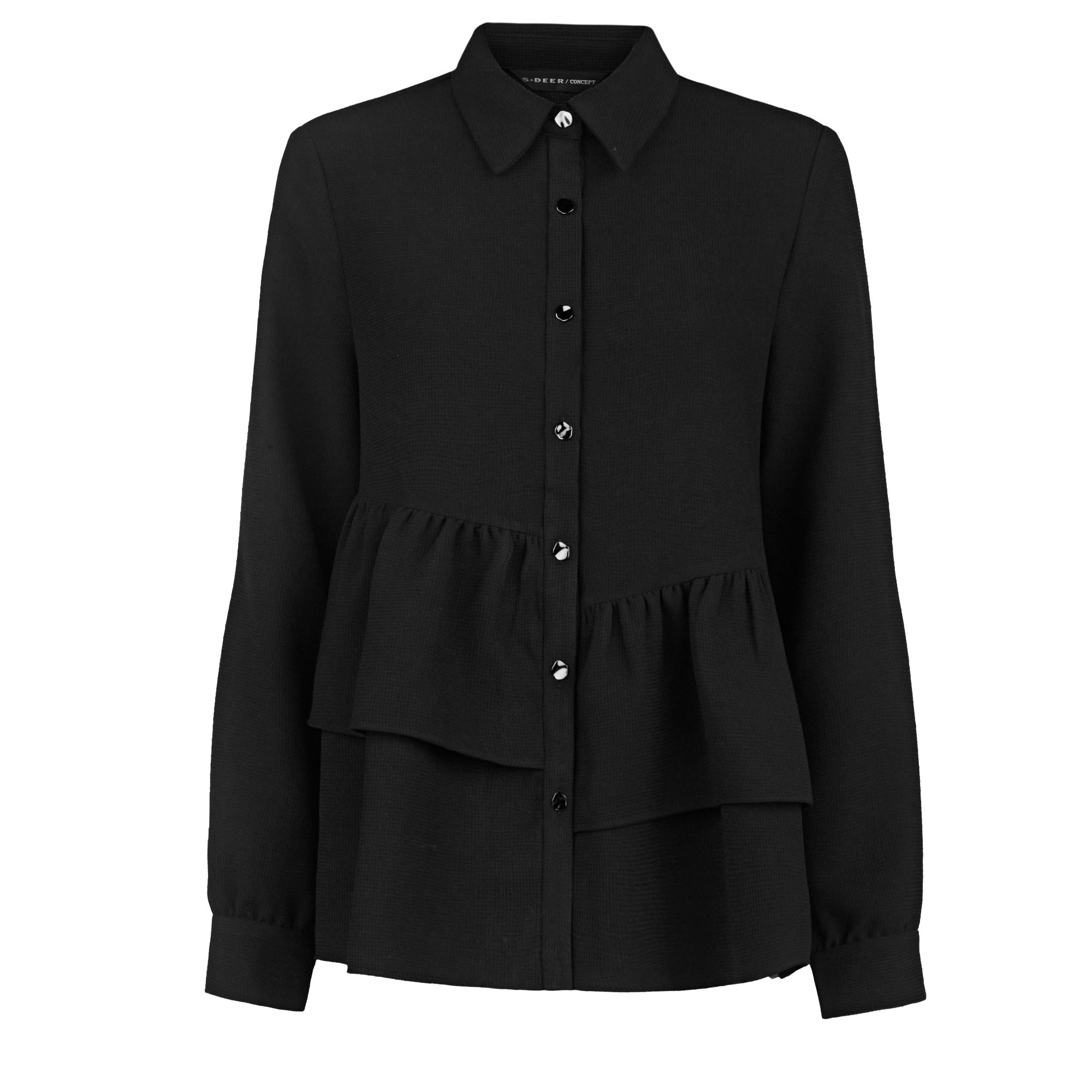 S·DEER圣迪奥时尚休闲百搭宽松翻领衬衫S253Z0520