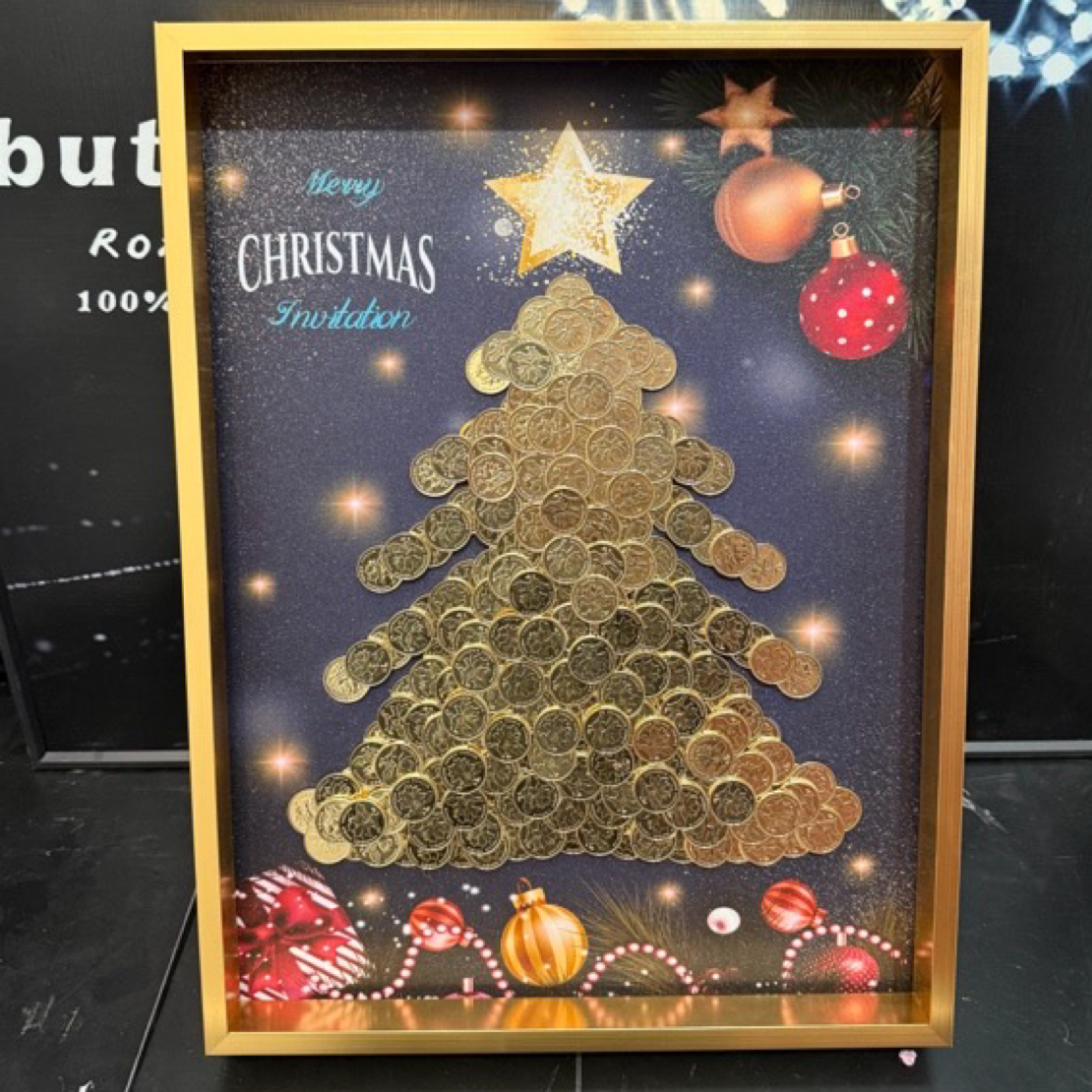 圣诞节新款diy圣诞树碎石相框材料包创意设计送情侣朋友礼品