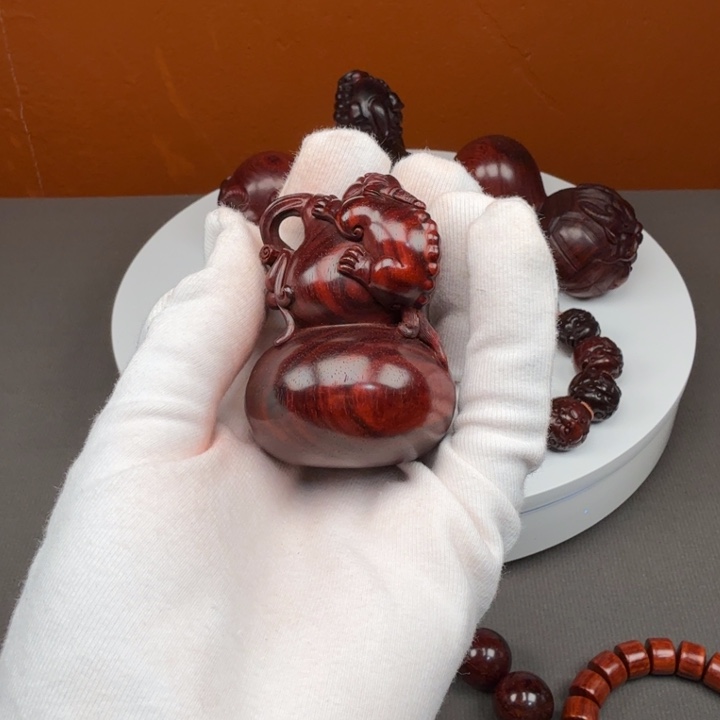 旭***辰小叶紫檀手串/手链琴料福禄寿湘工石争