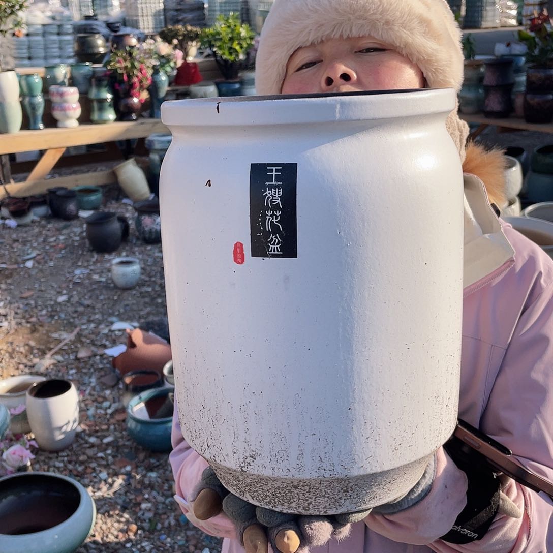 红陶王嫂花盆0209-定制款白色