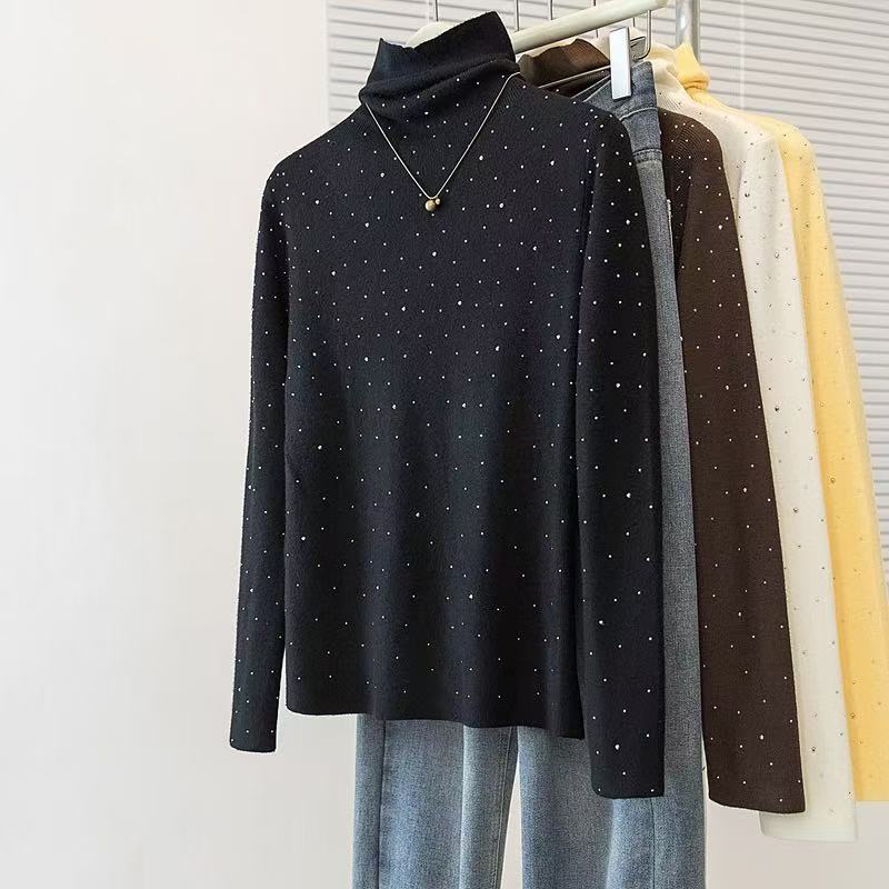 G新款高级韩版感闪片半高领修身显瘦针织衫8270