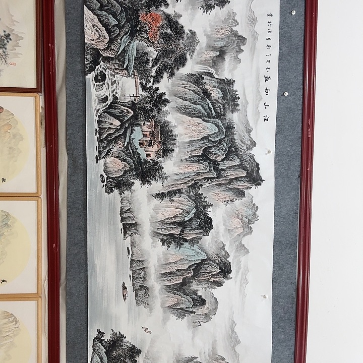 国画手绘国画江山如画