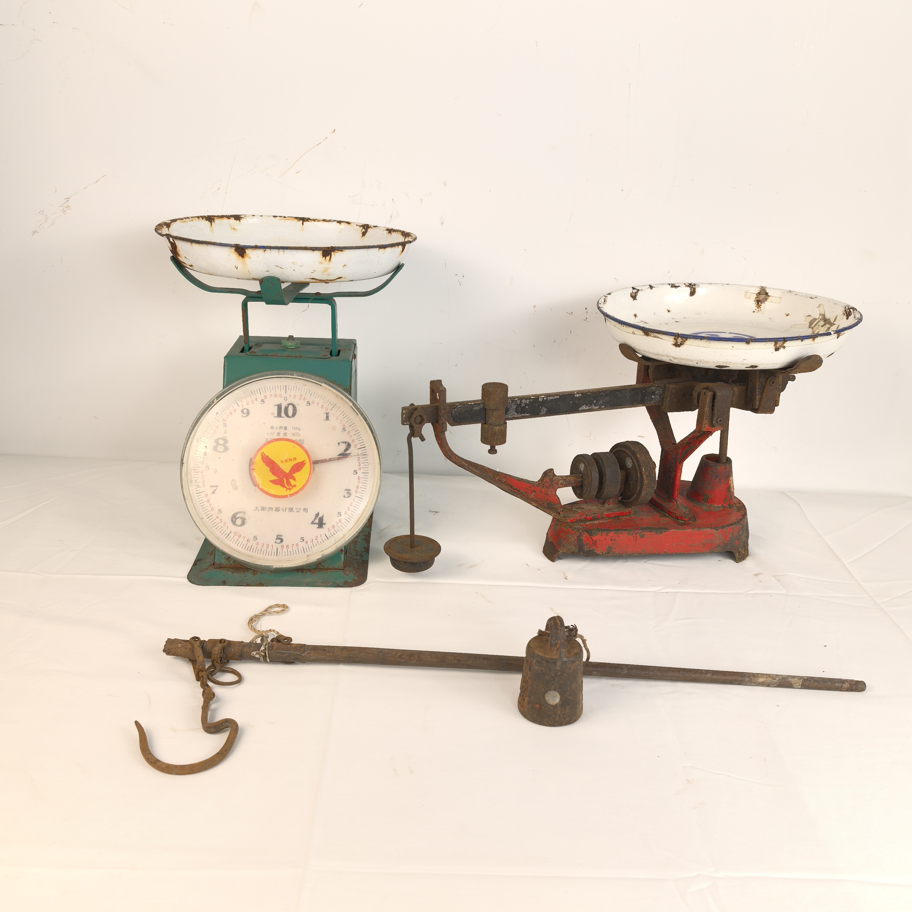 民俗老物件杆子称摆件复古怀旧台称弹簧秤造景装饰老式供销社装饰