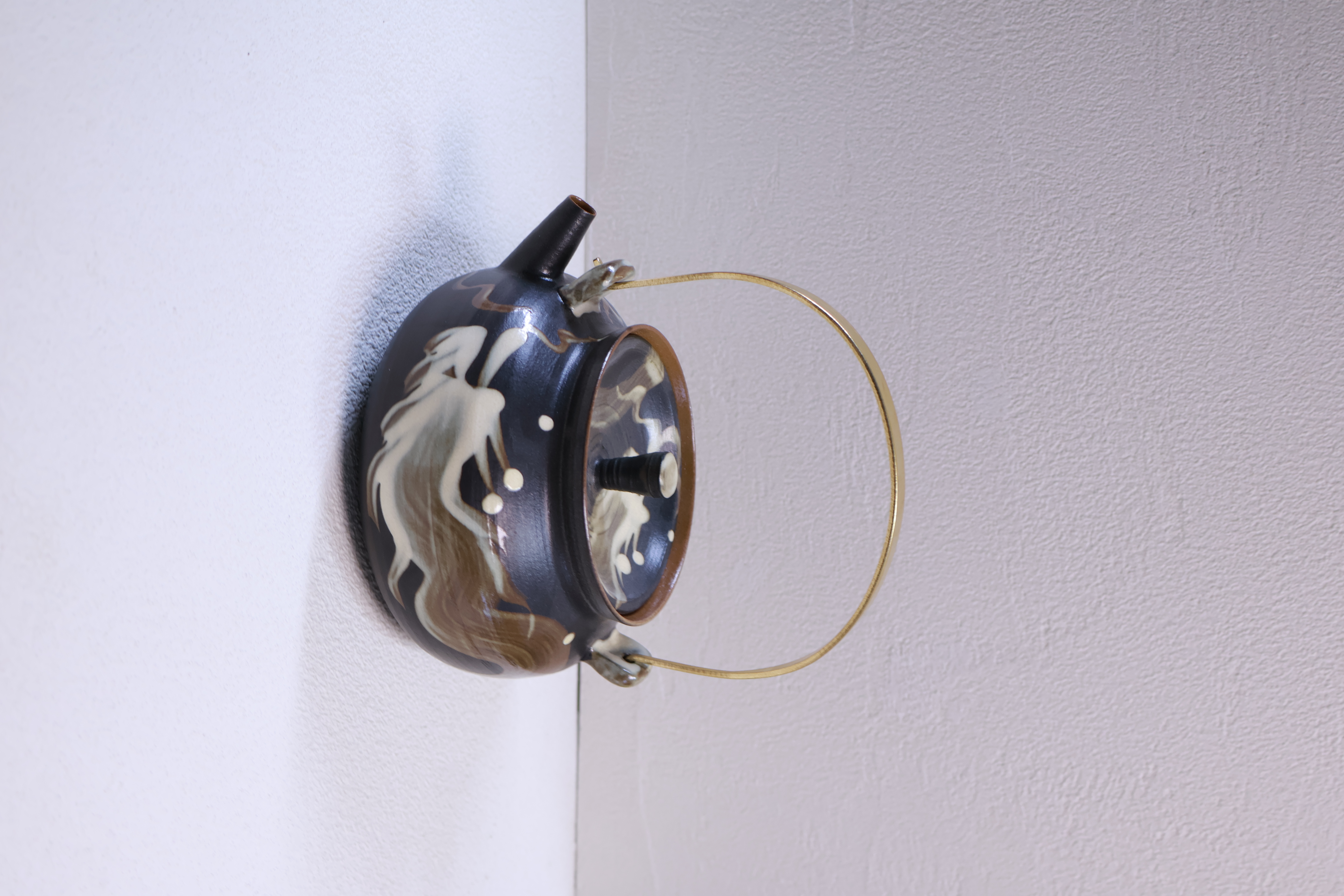 黑色游龙煮茶壶牧渔提梁壶