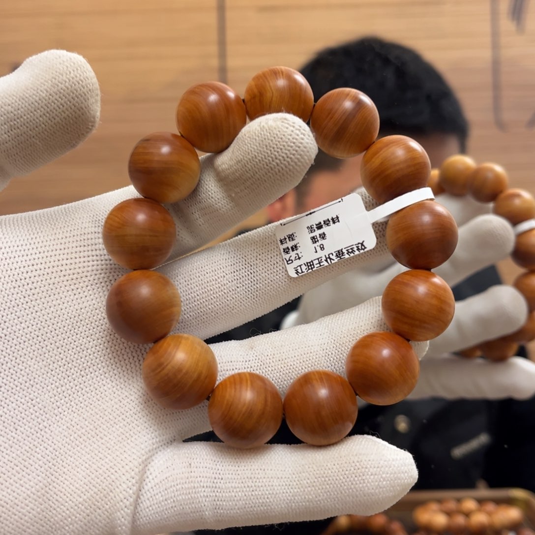 柏木（崖柏）手串/手链18红油玉化蚕丝纹清香药香